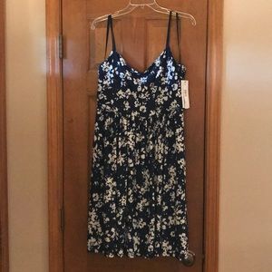 Stitch Fix Adorne Navy/White Floral Dress 12 NWT!